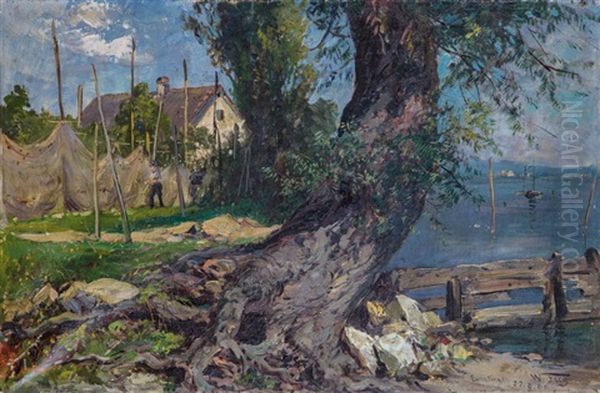 Uferpartie Am Bodensee Bei Ermatingen Oil Painting by Wilhelm Frey