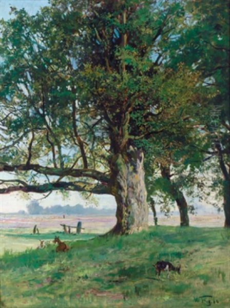 Der Schatten Spendende Baum Oil Painting by Wilhelm Frey