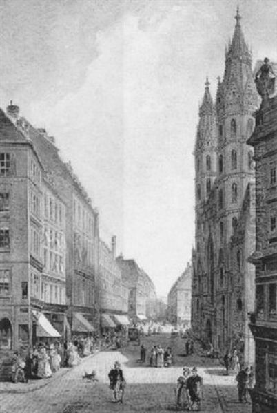 Vor Dem Riesentor: Der Alte Stefansplatz Oil Painting by Wilhelm Frey