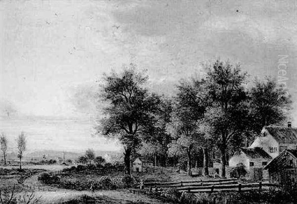 Unterer Schiessgraben Bei Augsburg Oil Painting by Wilhelm Frey