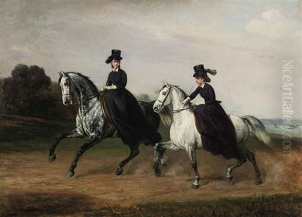 A Morning Ride Oil Painting by Konrad Freyberg