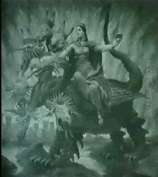 Apokalypse Aus Der Offenbarung Oil Painting by Albert Freytag