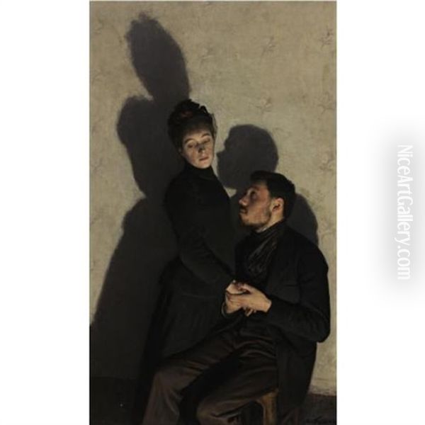 Cast Shadows (ombres Portees) Oil Painting by Friant Emile