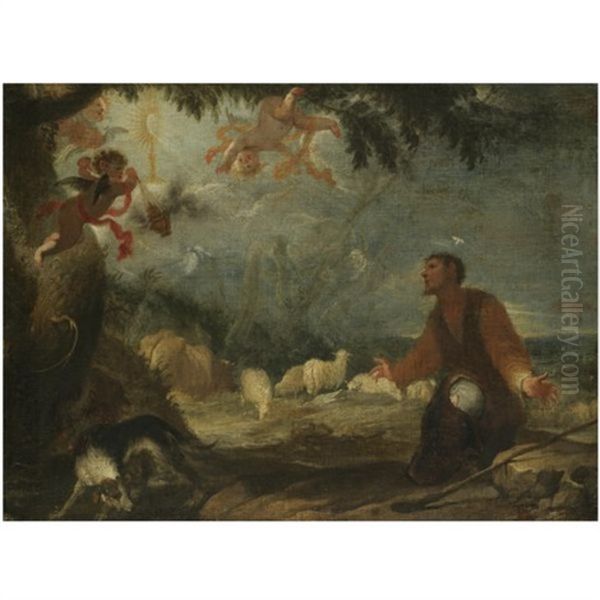 The Vision Of Saint Paschal Baylon Oil Painting by Juan Antonio Frias y Escalante