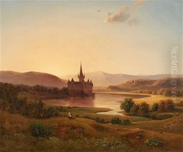 Landschaft Bei Rosenheim Oil Painting by Joachim Frich