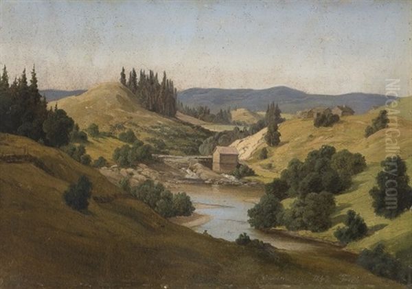 Aanesruddalen, Nannestad Oil Painting by Joachim Frich