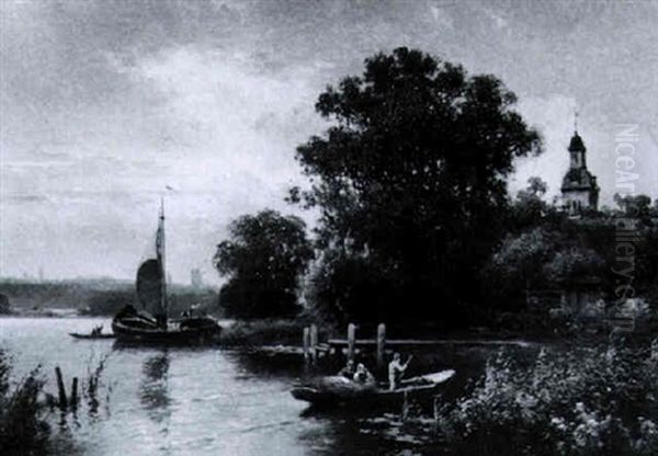 Dorf Grub An Der Wurblitz Oil Painting by Heinrich Jakob Fried