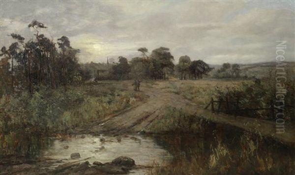 A Rural Landscape Oil Painting by Arthur A. Friedenson