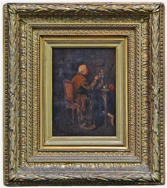 Craftsman's Studio Oil Painting by Friedrich V. Malheim Friedlaender