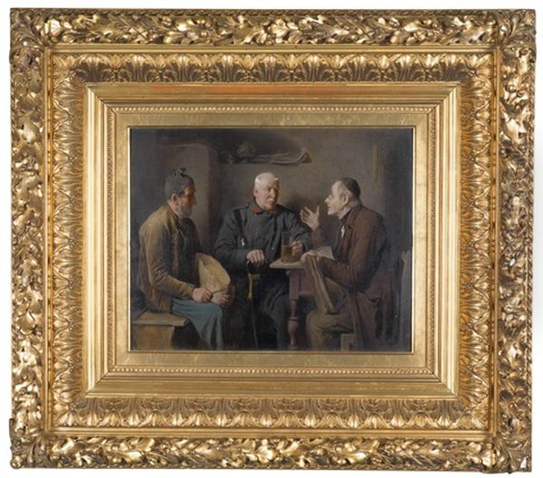 Wirtshausgesprache Oil Painting by Friedrich V. Malheim Friedlaender