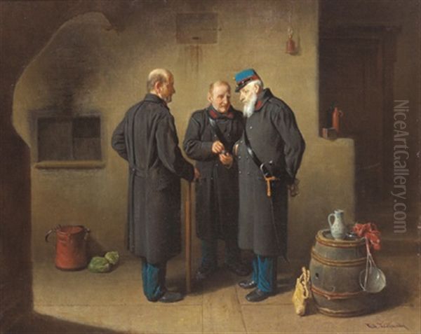 Eine Prise Schnupftabak Oil Painting by Friedrich V. Malheim Friedlaender