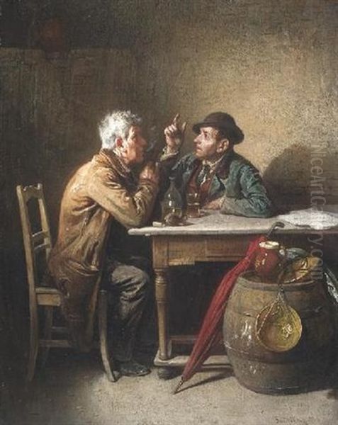 Wirtshauspolitiker Oil Painting by Friedrich V. Malheim Friedlaender