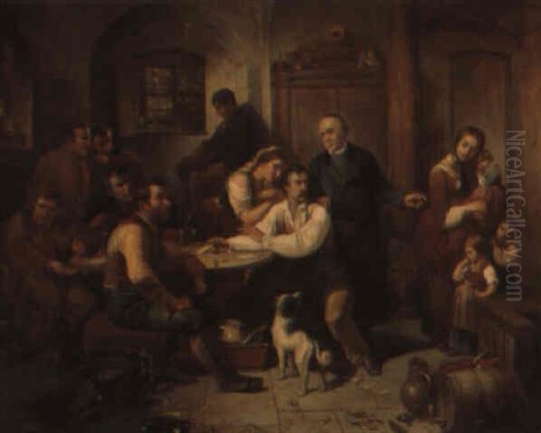 Der Ermahnung Oil Painting by Friedrich V. Malheim Friedlaender