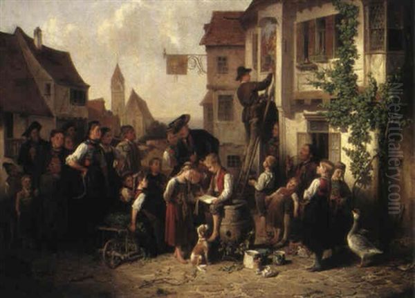Byscen Oil Painting by Friedrich V. Malheim Friedlaender