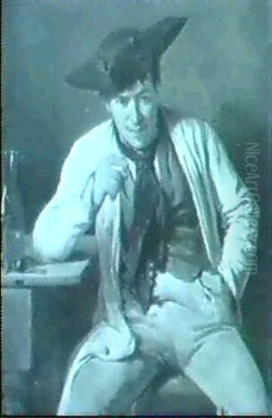 Ein Schluck Zuviel Oil Painting by Friedrich V. Malheim Friedlaender