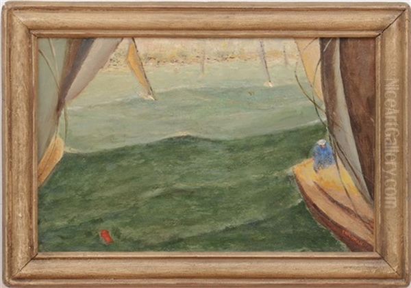 Regatta Oil Painting by Arnold Aaron Friedman