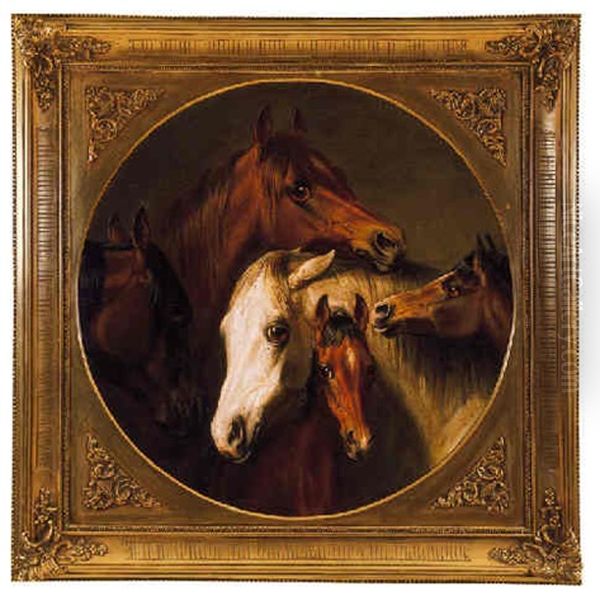 Lovak (horses) Oil Painting by A. C. Friedrich