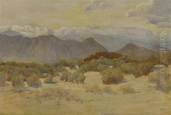 Silent Places, Desert Near Morongo Mountains, Near Palm Springs Oil Painting by Charles Arthur Fries