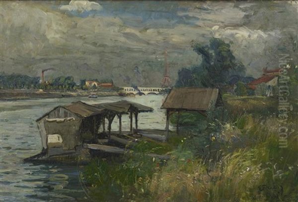 La Seine A Auteuil, 1899 Oil Painting by Achille-Emile Othon Friesz