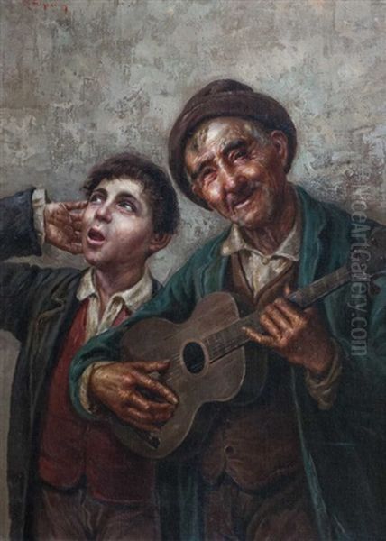 La Serenata Oil Painting by Raffaele Frigerio