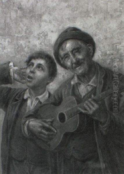 The Serenade Oil Painting by Raffaele Frigerio