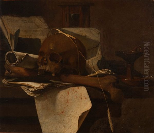 Vanitas Still Life Oil Painting by Jan Fris