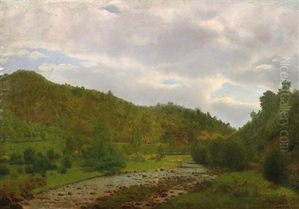 Wiesental Im Harz Oil Painting by Heinrich Ludwig Frische