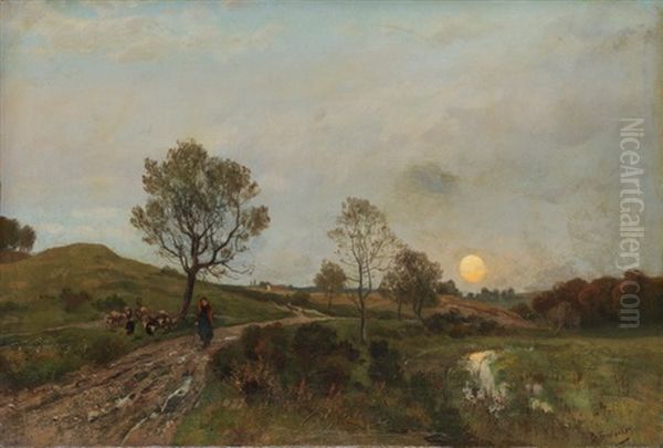 Mondlandschaft Oil Painting by Otto Froelicher