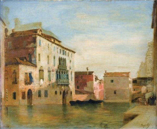 Vue D'un Canal A Venise Oil Painting by Eugene Fromentin