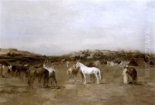 Le Campement Arabe Oil Painting by Eugene Fromentin