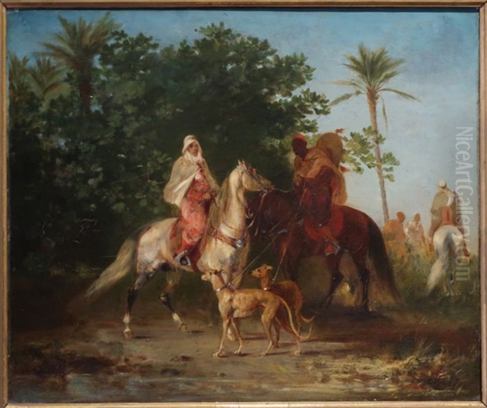 Le Depart Pour La Chasse Oil Painting by Eugene Fromentin