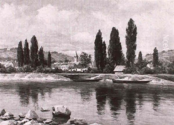 Stadtchen An Der Weser Oil Painting by Ernst Frommhold