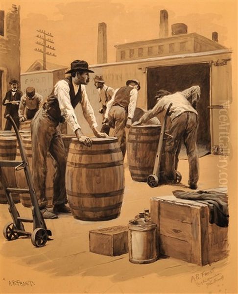 Modonna. Brustbild Frontal Oil Painting by Arthur Burdett (Sr.) Frost