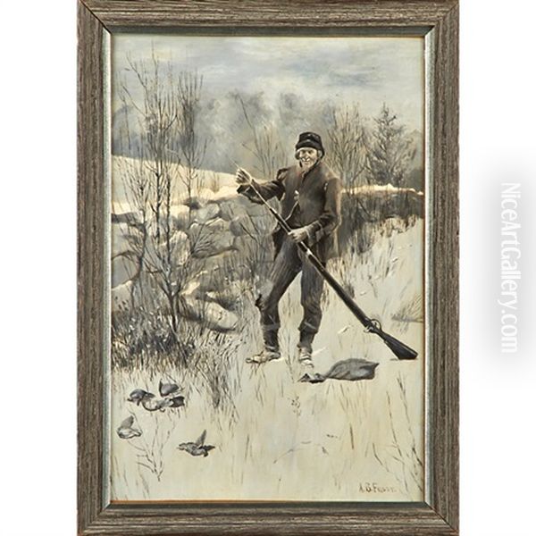 A Hunter His Gun Oil Painting by Arthur Burdett (Sr.) Frost