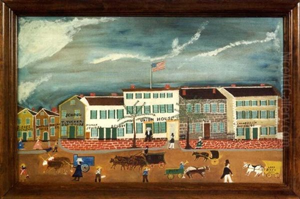 Street Scene, Marblehead, Massachusetts Oil Painting by John O.J. Frost