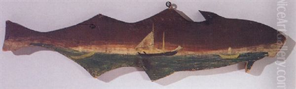 Shark-form Seascape Oil Painting by John O.J. Frost