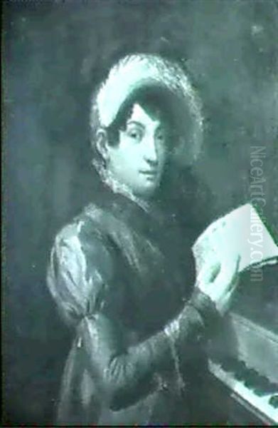 Portrait Einer Musikerin Oil Painting by Nicolas Sebastien Froste