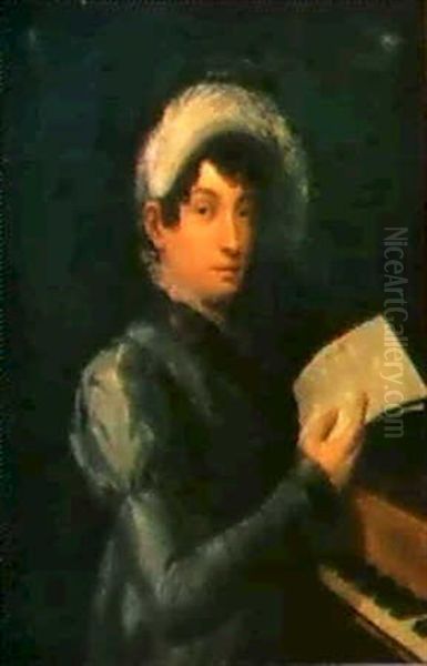 Bildnis Einer Sangerin Im Klavier Oil Painting by Nicolas Sebastien Froste