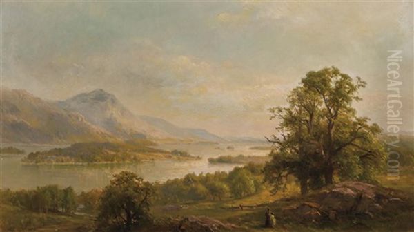 A New York State Vista Oil Painting by Hermann Fuechsel