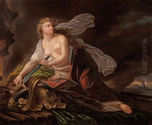 Konigin Dido Von Karthago Auf Dem Scheiterhaufen Oil Painting by Friedrich Heinrich Fueger