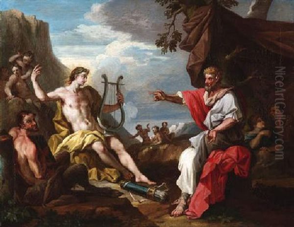 Das Urteil Des Midas Oil Painting by Friedrich Heinrich Fueger