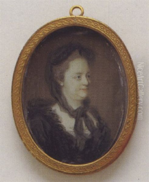 Empress Maria Theresia Von Hapsburg In Widow's Weeds Oil Painting by Friedrich Heinrich Fueger