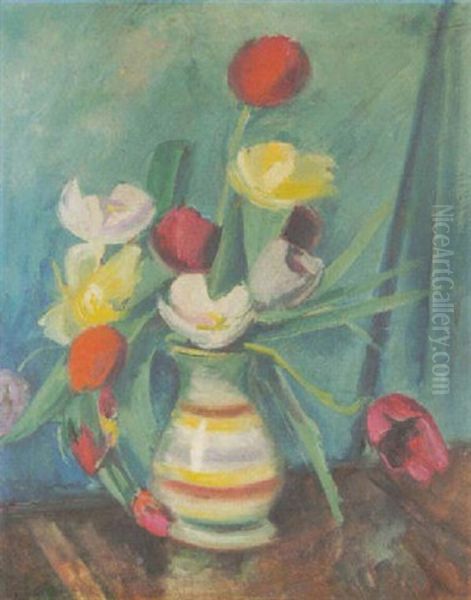 Tulpen Oil Painting by Fritz Fuhrken