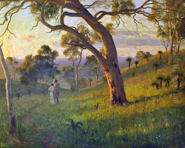 A Golden Hour Oil Painting by Florence Fuller
