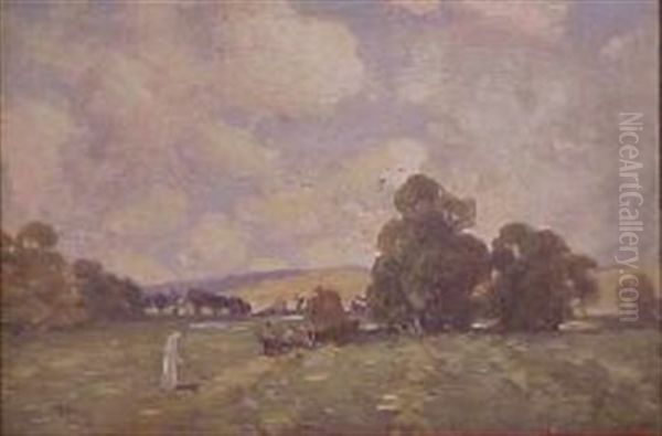 English Scene Oil Painting by Albert Henry Fullwood