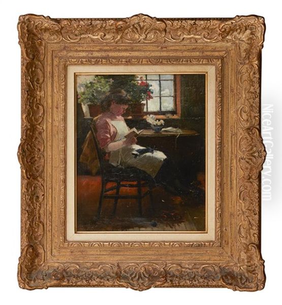 A Good Read Oil Painting by David Fulton