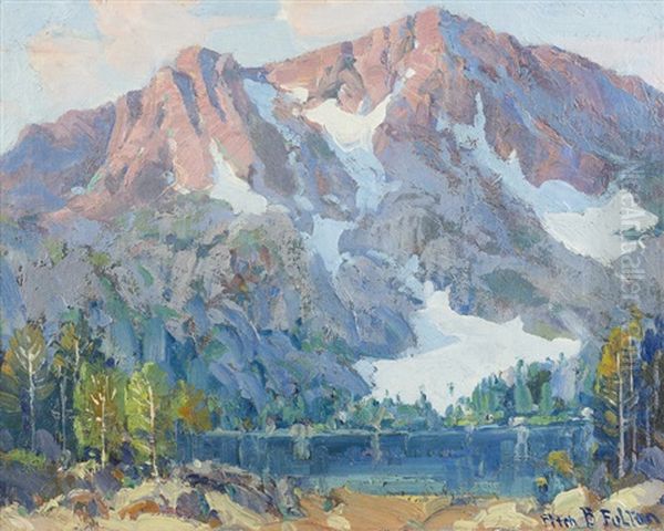 Mountain Range Over A Lake Oil Painting by Fitch Burt Fulton