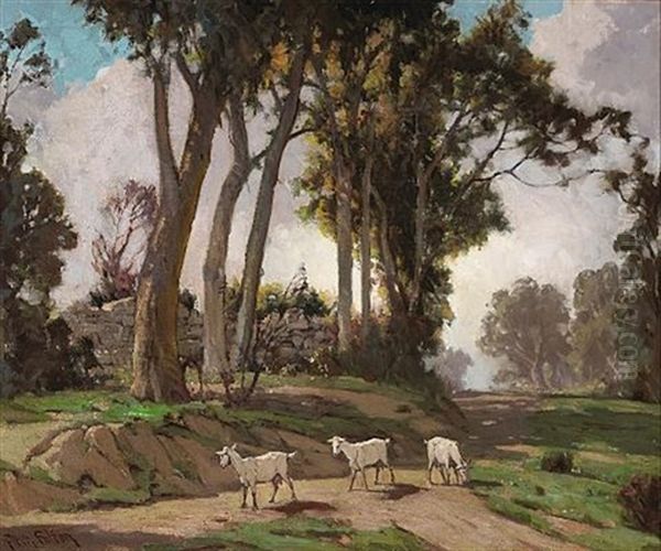 Grazing Goats Oil Painting by Fitch Burt Fulton
