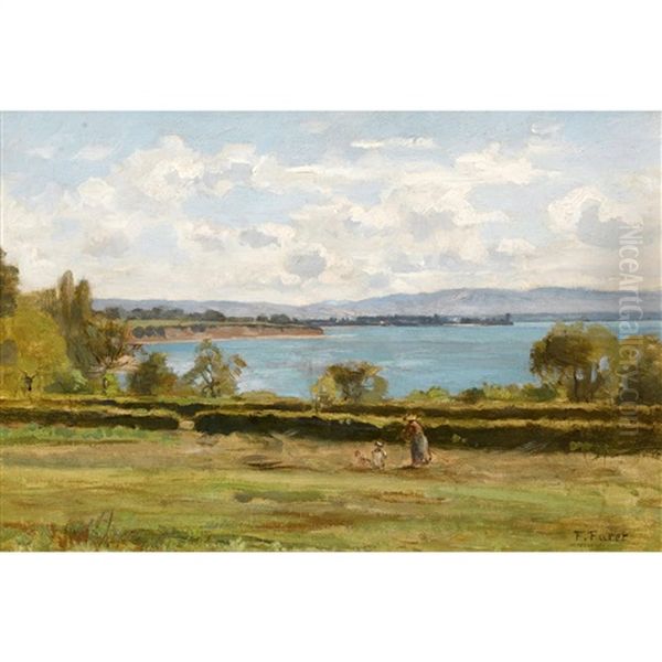 Genferseelandschaft Oil Painting by Francois Furet