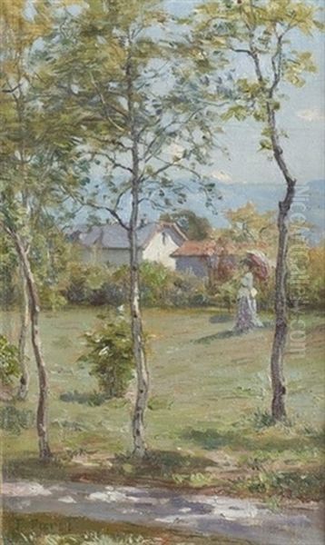 Sommerliche Landschaft Mit Spaziergangerinnen Oil Painting by Francois Furet